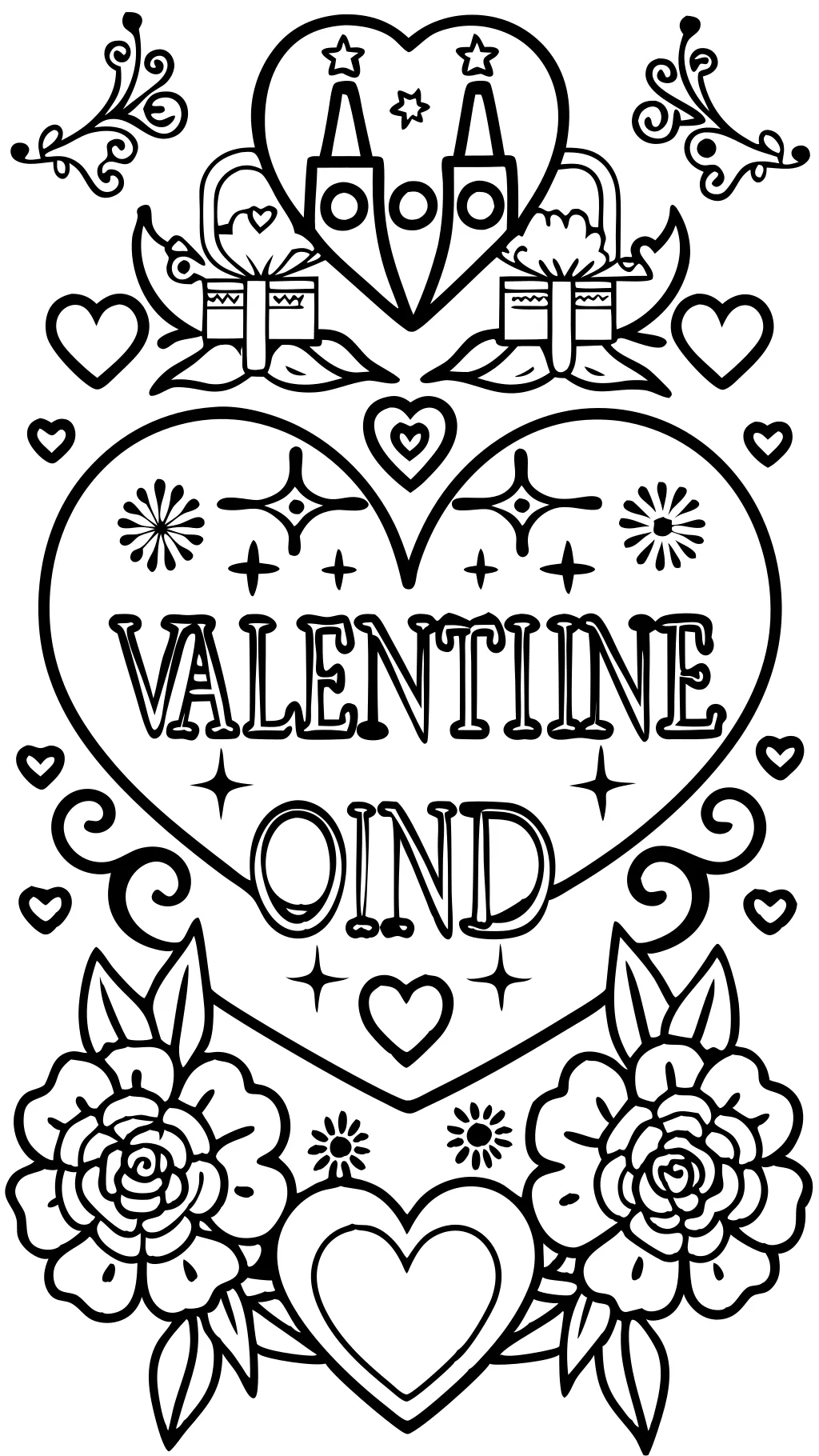 coloring pages for valentines day cards